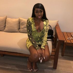 Snake Mini Dress Green (Fashion Nova)